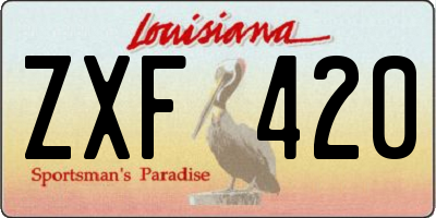 LA license plate ZXF420