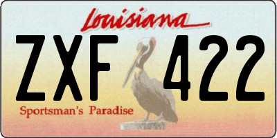 LA license plate ZXF422