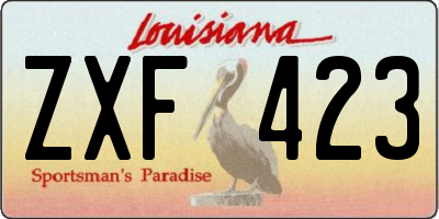 LA license plate ZXF423