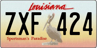 LA license plate ZXF424