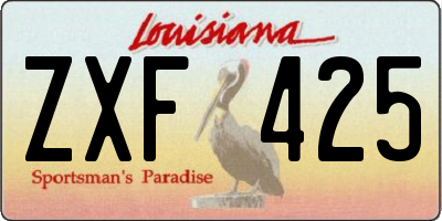 LA license plate ZXF425