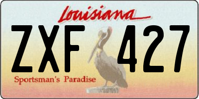 LA license plate ZXF427