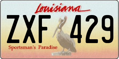 LA license plate ZXF429