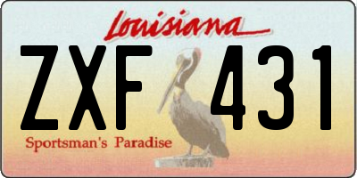 LA license plate ZXF431