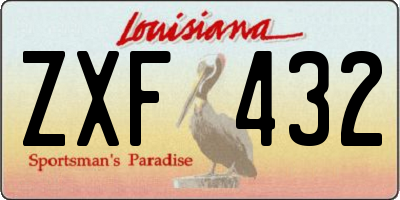 LA license plate ZXF432