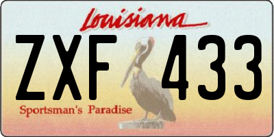 LA license plate ZXF433