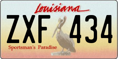 LA license plate ZXF434