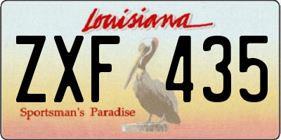LA license plate ZXF435