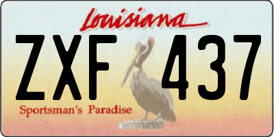 LA license plate ZXF437