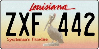 LA license plate ZXF442