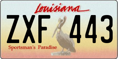 LA license plate ZXF443
