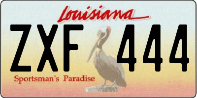 LA license plate ZXF444