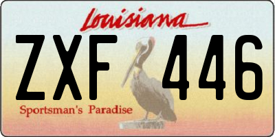 LA license plate ZXF446