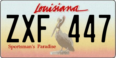 LA license plate ZXF447