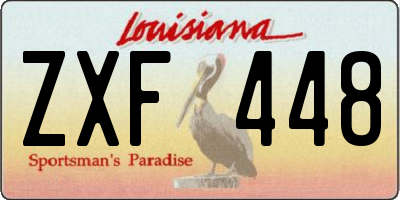 LA license plate ZXF448