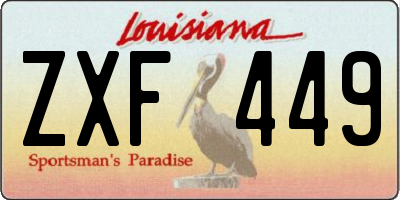 LA license plate ZXF449