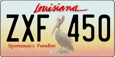 LA license plate ZXF450