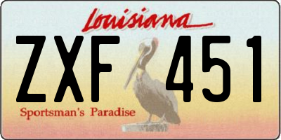 LA license plate ZXF451