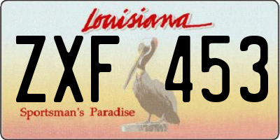 LA license plate ZXF453