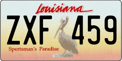 LA license plate ZXF459
