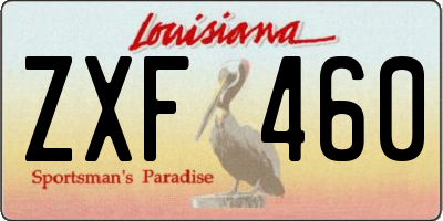 LA license plate ZXF460