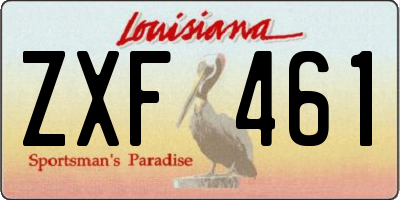 LA license plate ZXF461