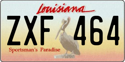 LA license plate ZXF464