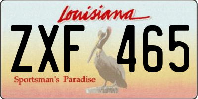 LA license plate ZXF465