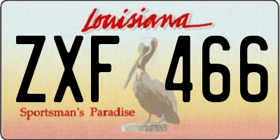 LA license plate ZXF466