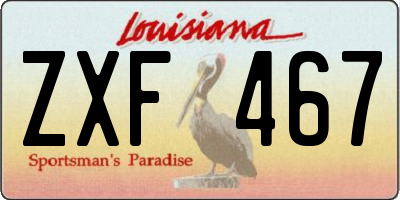 LA license plate ZXF467