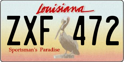 LA license plate ZXF472