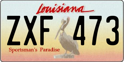 LA license plate ZXF473