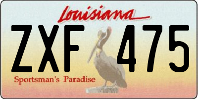 LA license plate ZXF475