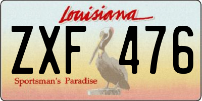 LA license plate ZXF476