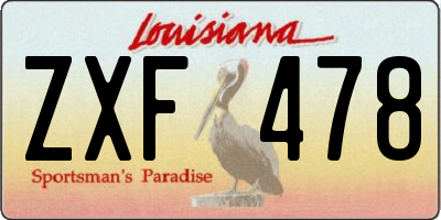LA license plate ZXF478