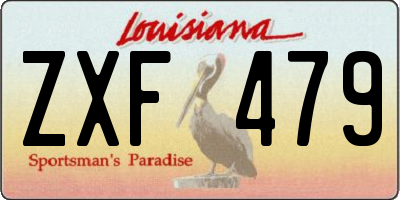 LA license plate ZXF479