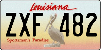 LA license plate ZXF482