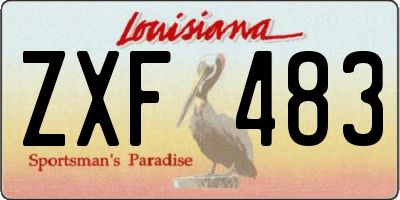 LA license plate ZXF483