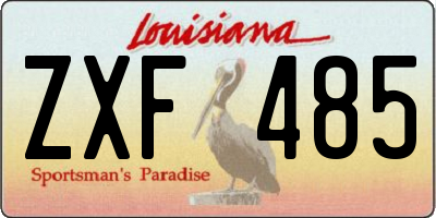 LA license plate ZXF485