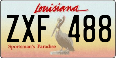 LA license plate ZXF488
