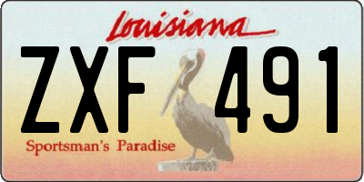 LA license plate ZXF491