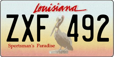 LA license plate ZXF492