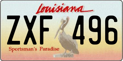 LA license plate ZXF496