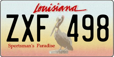 LA license plate ZXF498