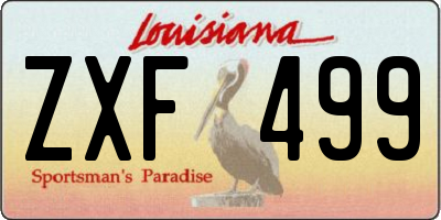 LA license plate ZXF499
