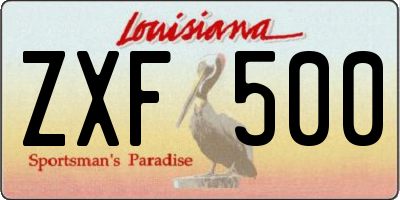 LA license plate ZXF500