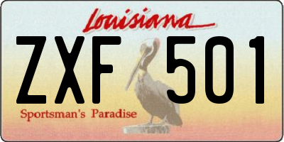 LA license plate ZXF501