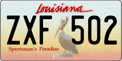 LA license plate ZXF502