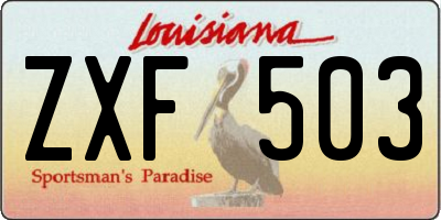 LA license plate ZXF503