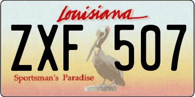 LA license plate ZXF507